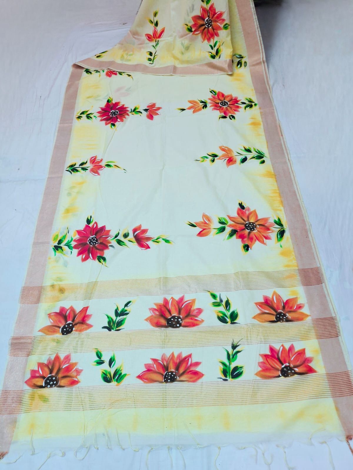 Cotton Hand Painted Saree